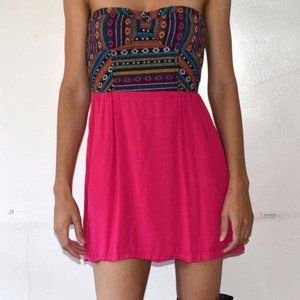Starring at stars tribal aztec pink fuchsia mini
